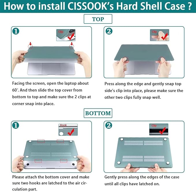 CISSOOK Ocean Case for MacBook Pro 14 inch 2021 2022 2023 2024 Release Model A2442 M1 &A2779 M2 &A2992 A2918 M3 & A3112 A3185 A3401 M4 Pro/Max Chip, Wave Hard Shell for Pro 14-inch with Touch ID