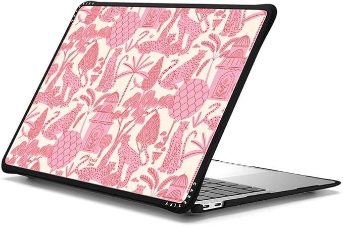 CASETiFY Impact MacBook Air 13" (M1/Intel) Case [Cushioned Impact Corners/Scratch-Resistant/Anti-Slip Grip] - Cheetah Paradise - Clear Black