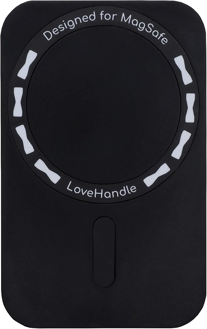 LoveHandle PRO MagSafe Compatible Magnetic Phone Grip w/Kickstand - Mount, Strap and Stand for Smartphone and Tablet - MagSafe Ring Included - Fits All Devices - Football