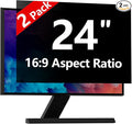 【2-Pack】 24 Inch Computer Privacy Screen for 16:9 Monitors with Anti-Spy Anti-Glare Filter, Blue Light Blocking & Eye Protection, Removable Anti-Scratch HD Clarity Screen Protector