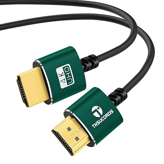 Slim HDMI Cable 10FT, Ultra Soft & Thin HDMI to HDMI Cord, Extreme Flexible & Skinny HDMI Wire Supports High Speed 4K@60Hz 18gbps 2160p 1080p