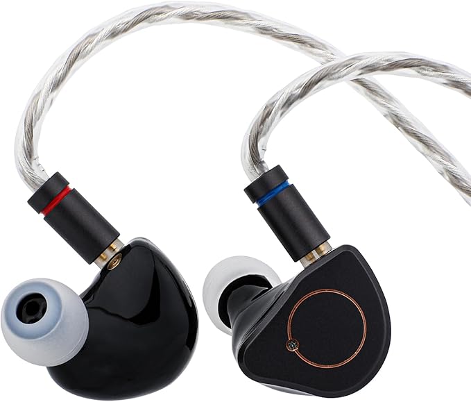 Linsoul SIMGOT SuperMix 4 1DD+1BA+1Planar+1PZT Hybrid Drivers Earphones, HiFi in Ear Monitor IEM, Wired Gaming Earbuds with OFC Silver-Plated Cable for Musician Audiophile