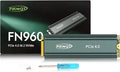 FN960 4TB M.2 2280 PCIe Gen4 x4 NVMe 1.4 Internal Solid State Drive with Heatsink - Speeds up to 5,000MB/s, Dynamic SLC Cache, Compatible PS5 Internal SSD