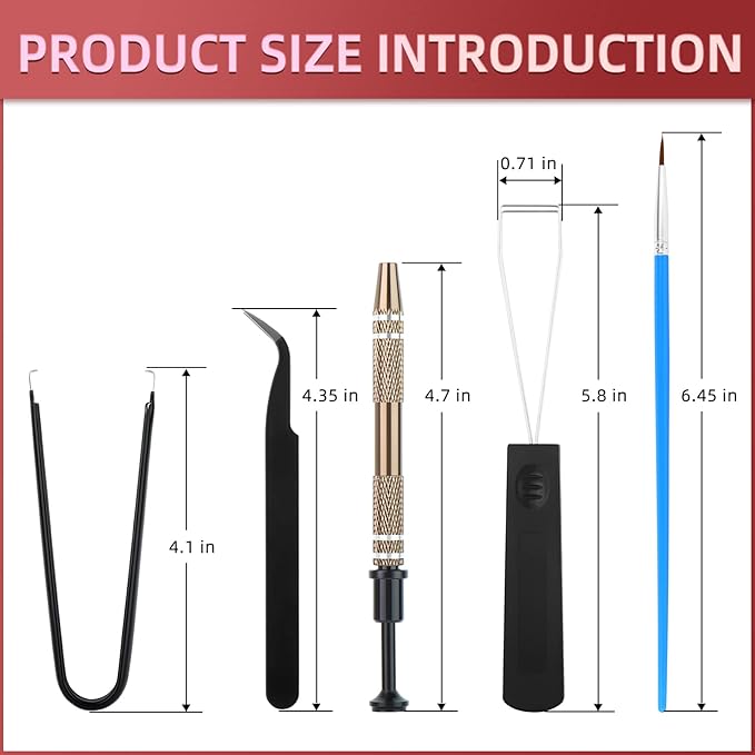 YIMAGUJRX RUNJRX Keyboard Lube Kit with Tweezers,Keycap Puller,Switch Puller,4-Claw Grabber,Lube Pen for Custom Keyboard, Keyboard Lube Tools