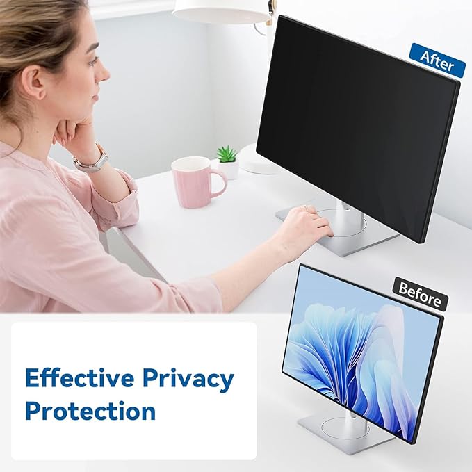 IPROKKO [2-Pack] 28 Inch Computer Privacy Screen Filter for 16:9 Widescreen Monitor, Removable 28in Anti Blue Light Glare Privacy Shield, Anti Spy Security Protector for Hp Dell Asus Acer Samsung