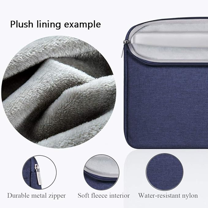 Voova Laptop Sleeve Carrying Case 15.6 16 Inch,Slim Computer Cover Bag Compatible with MacBook Pro 15/16, Dell xps 15,15-16 Inch HP Dell Asus Acer Laptop, Blue
