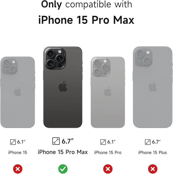 SURITCH for iPhone 15 Pro Max Case with Magnetic Camera Slide Cover and Adjustable Kickstand, Compatible with MagSafe, Shockproof Bumper Case Slim Protective Cover 6.7 Inch, Blue
