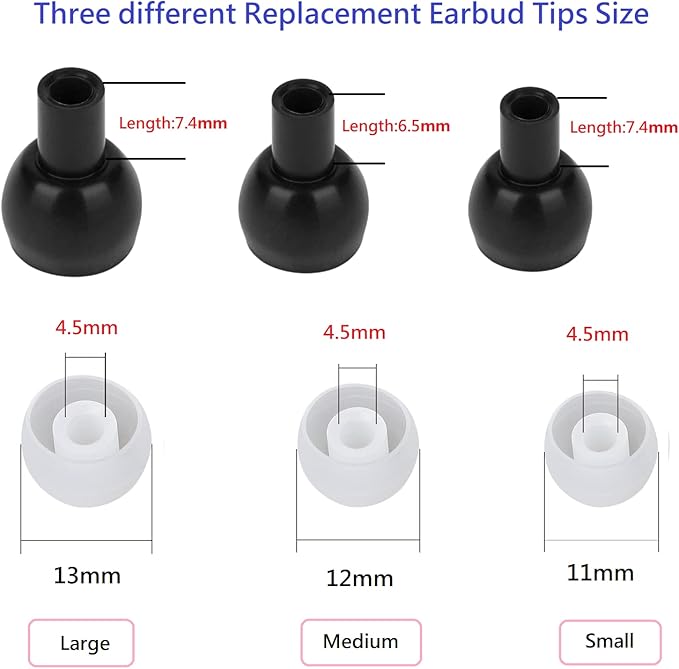 36 Pieces Small Earbud Tips Soft and Comfortable Ear Bud Replacement Pieces Silicone Fit Most in-Ear Headphones，Inner Hole 3.8mm -5.5mm，Small Clear White Replacement Eartips