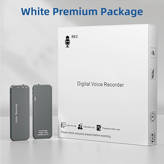128GB(1800Hrs) Howabo Voice Activated Recorder with Playback, 40Hrs Recording Device with Metal Housing, 1536Kbps Digital Voice Recorder with USB-C for Interviews Personal Memo