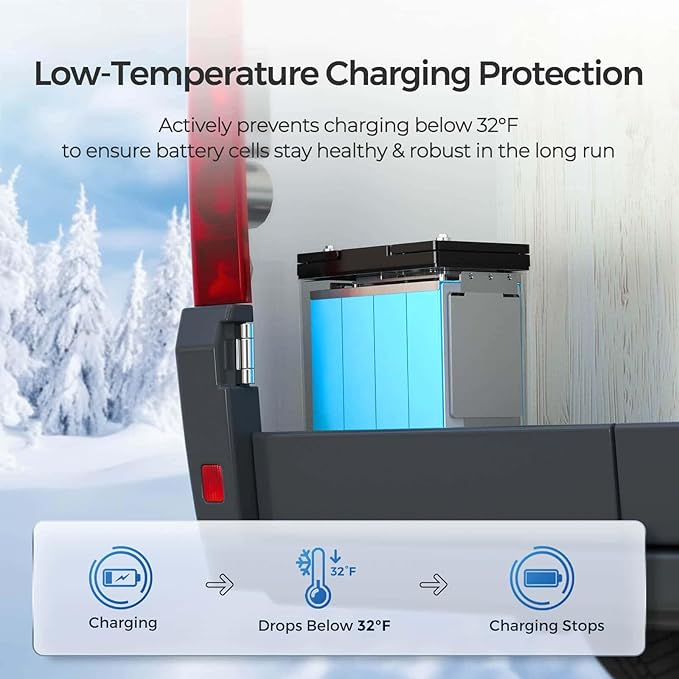 Renogy 4PCS 12V 100Ah LiFePO4 Lithium Battery Mini Size, 100A BMS for Ultimate Safety, Deep Cycle Remote Monitoring, Backup for RV, Cabin, Marine, 400ah LiFePO4 Lithium Battery - Core Series