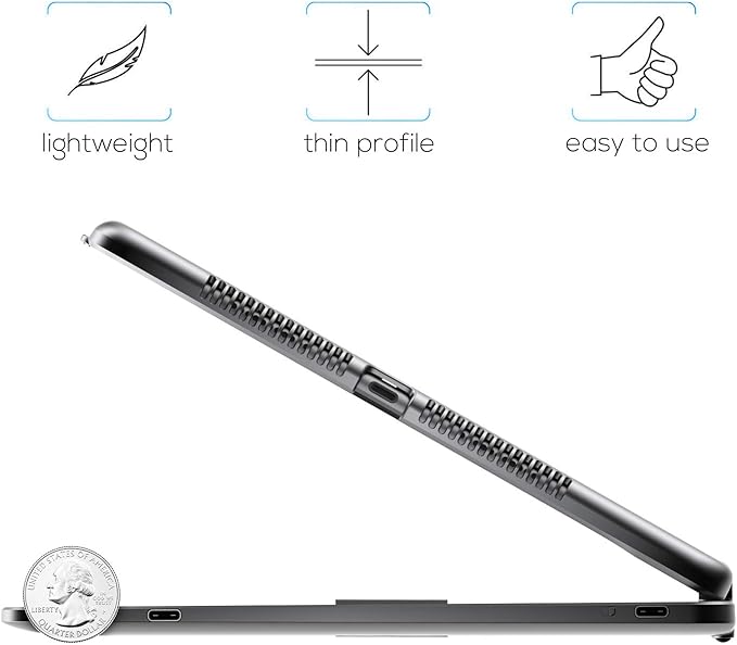 typecase Touch iPad 9th Generation Case with Keyboard (10.2", 2021), Multi-Touch Trackpad, 10 Color Backlight, 360° Rotatable, Thin & Light for iPad 8th Gen, 7th Gen, Air 3, Pro 10.5 (Space Gray)