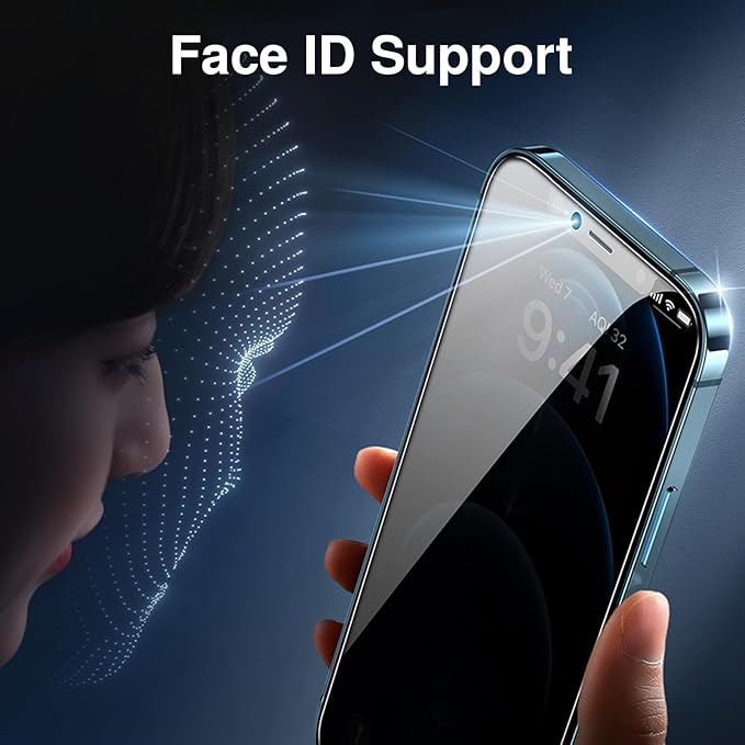 SMARTDEVIL 2+2Pack Privacy Screen Protector for iPhone 12 Pro Max with Camera Lens Protector,Shatterproof Tempered Glass[True 28°Anti Spy][9H Hardness][Auto Dust-Elimination Install][Bubble Free]