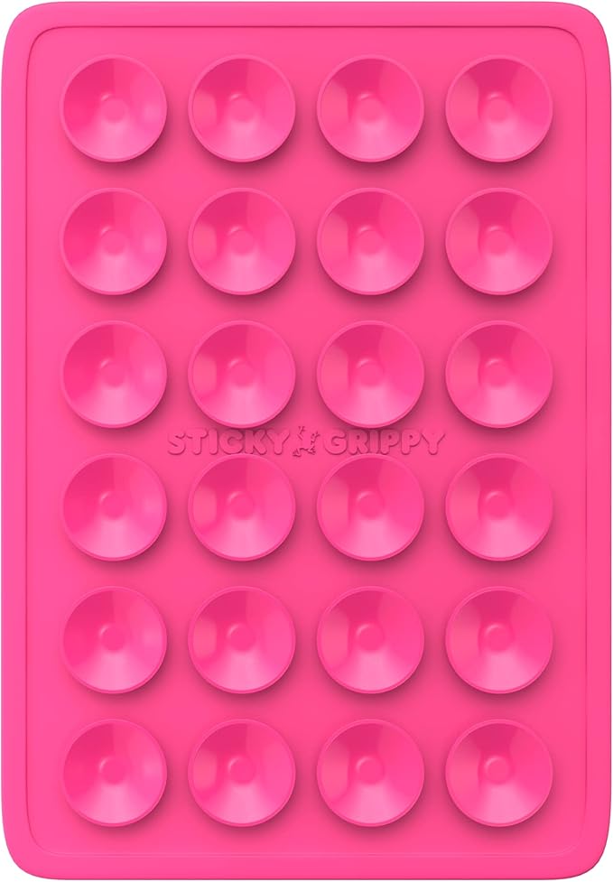 Suction Phone Case Mount, Sillicon Adhesive Phone Accessory for iPhone and Android, Hands-Free Fidget Toy Mirror Shower Phone Holder, Tiktok Videos and Selfies (Pink)