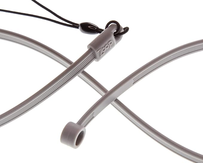 ZoopLoop Grey Silicone Scratchproof 20.75in Tether for Digital Electronic Styluses (Diameter Range: 0.27-0.37in) - Secure Stylus to Tablet Case - Tablet Pencil Holder Accessory