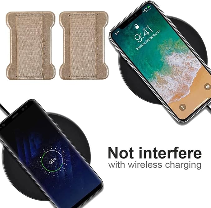 Universal Phone Grip for Smartphones - Phone Holder for Hand for Back of Phone - Wireless Charging Compatible (Purple Gold) - 2PC
