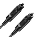 EMK Digital Optical Audio Cable [3 Feet/1M] - Slim Nylon Braided Toslink Fiber Optic Cable for Sound Bar, TV, Home Theater, PS4, Xbox, Blu-Ray Player & More - High-Speed SPDIF (Black1)