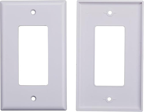 10 Pack 1-Gang Wall Plate Cover, Single Gang Rectangular Frame for Switches, Outlets or Low Voltage Inserts, White