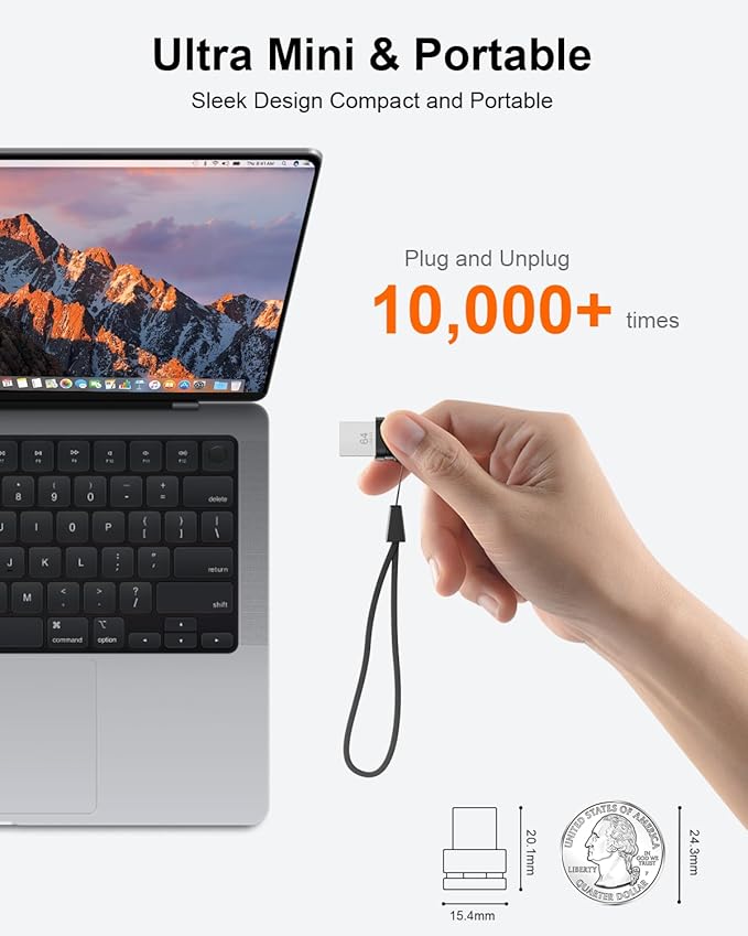 64GB USB 3.0 Flash Drive, Mini Thumb Drive Waterproof Memory Stick with Lanyard Hole Plug and Play Portable USB Stick Storage for Computer Laptop Smart TV, Black