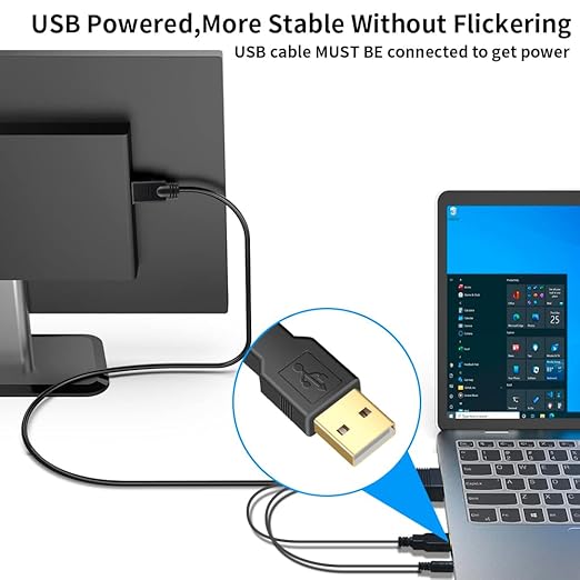 VGA (Sources) to HDMI(Display) Cable 20ft with Audio,Compatible Well Witch Computer/Projector/Laptop to Monitor/TV, VGA Male to HDMI Male Converter Cord for Desktop.