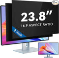 IPROKKO [2-Pack] 23.8 Inch Computer Privacy Screen Filter for 16:9 Widescreen Monitor, Removable 23.8in Anti Blue Light Glare Privacy Shield, Anti Spy Security Protector for Hp Dell Asus Acer Samsung