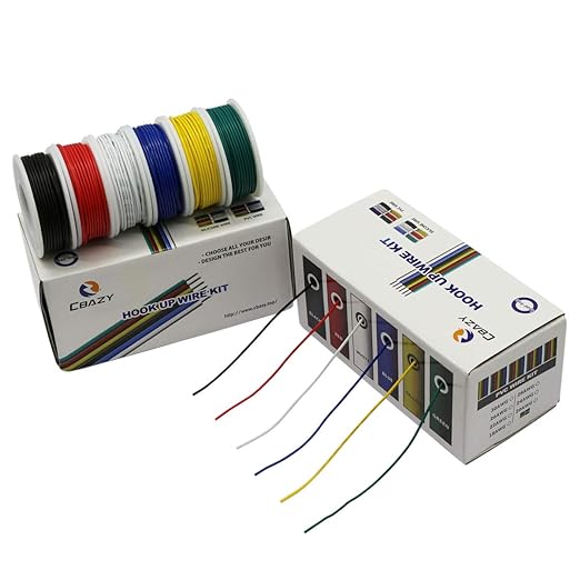 Hook up Wire Kit (Stranded Wire Kit) 24 Gauge 6 Colors 32.8 feet Each Electrical Wire 24 AWG PVC Wire
