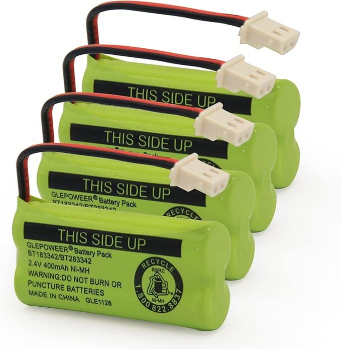 BT183342 BT283342 BT166342 BT266342 BT162342 BT262342 Battery Compatible with CS6114 CS6419 CS6719 EL52300 CL80111 Cordless Handset Phone (Pack of 4)