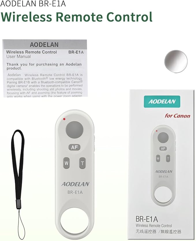 Camera Remote Control for Canon - Aodelan Wireless Shutter Release Trigger for R3/ R10/ M50/ EOS M6 Mark II/R/RP /90D /6D Mark II /R5/T7i /G5 X Mark II /G7 X Mark III; Replaces Canon BR-E1