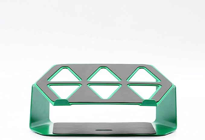 NUMIN Facet Laptop Station Green | Laptop Tabletop Stand Tall Height Ventilated | Sturdy Rust Free Metal Design | Anti Slip leatherite Surface | Compatible for MacBook, HP, Dell, Lenovo