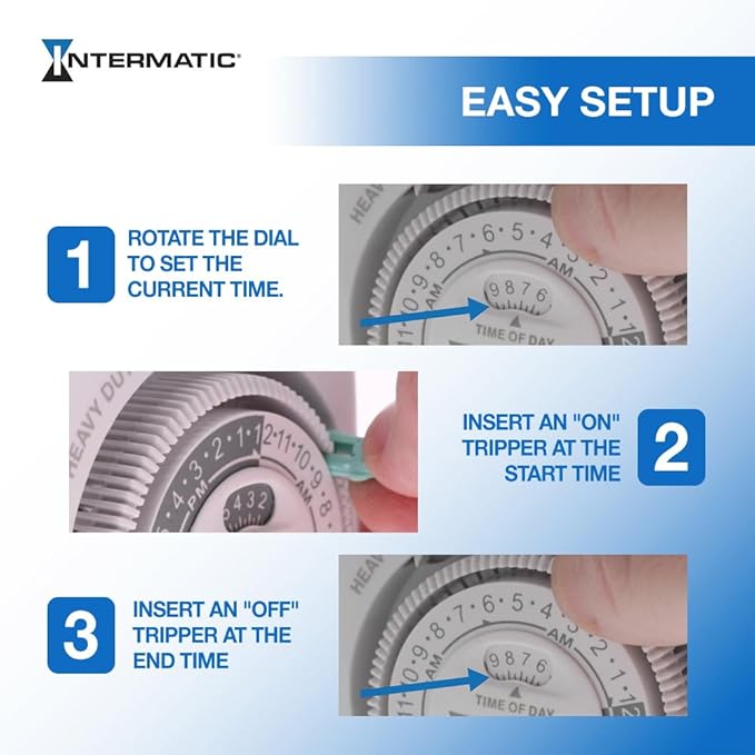 Intermatic TN111K 15-Amp Indoor Timer - Versatile 24-Hour Control - Easy Manual Override and Single 2-Prong Design (1 Pack)