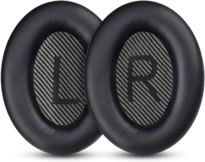 Replacement Earpads Cushions for Bose QuietComfort 35 (QC35) & Quiet Comfort 35 II (QC35 ii) Headphones, Ear Pads with Softer Leather, Noise Isolation Foam, Comfortable Thickness