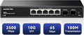 7 Port 2.5Gb Unmanaged Ethernet Switch with 5* 2.5G Base-T Ports, 2*10G SFP Ports, AUMOX PRO 65 Gbps Vlan Switching Capacity Compatible with 100/1000/2500Mbps Plug and Play