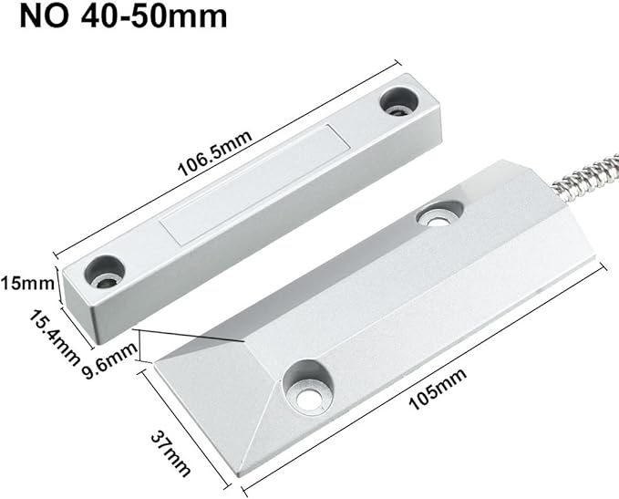 uxcell Rolling Door Contact Magnetic Reed Switch Alarm with 2 Wires for N.O. Applications OC-55