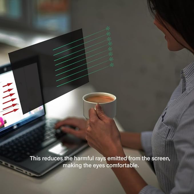 23 Inch - 16:9 Aspect Ratio - Computer Privacy Screen Filter for Widescreen Monitor - Anti-Glare - Anti-Scratch Protector Film - Protects Your Eyes from Harmful Glare and Blue Light