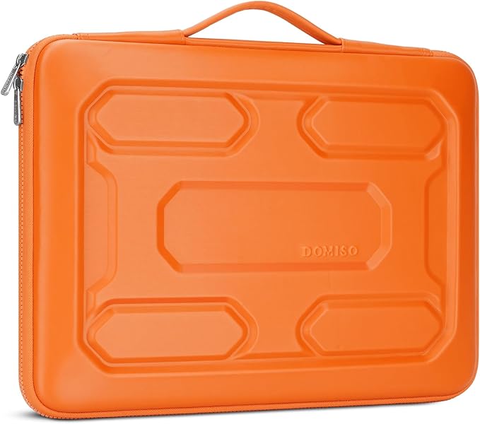 DOMISO 13.3 inch Laptop Sleeve with Handle Shockproof Computer Bag Waterproof EVA Protective Carrying Case for 13-13.3 inch Notebooks/13 MacBook Air/MacBook Pro Retina/Dell XPS 13/HP,Orange