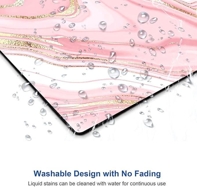 Hokafenle Mouse Pad Marble, Pink Gold Marble Mouse Pad for Women, Square Cute Mouse Mat Waterproof Mousepad Non-Slip Rubber Base Mouse Pads for Wireless Mouse Office Laptop
