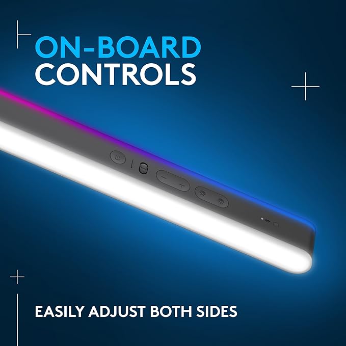 Logitech G Litra Beam LX Premium Dual-Sided RGB LED Streaming Key Light, TrueSoft, Studio Lights, Bluetooth, USB, PC/Mac - Graphite