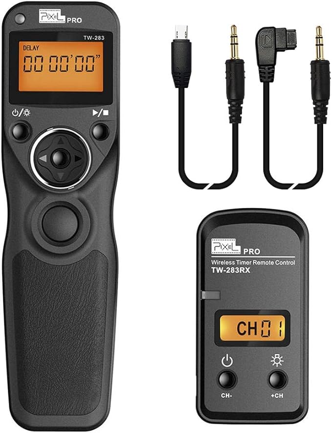 Remote Control Compatible for Sony, Pixel Wireless Shutter Release Cable TW-283 S1/S2 Timer Remote Control Compatible for Sony Alpha A100 A350 A450 A550 A560 A9 A99 A77 A7RII A7