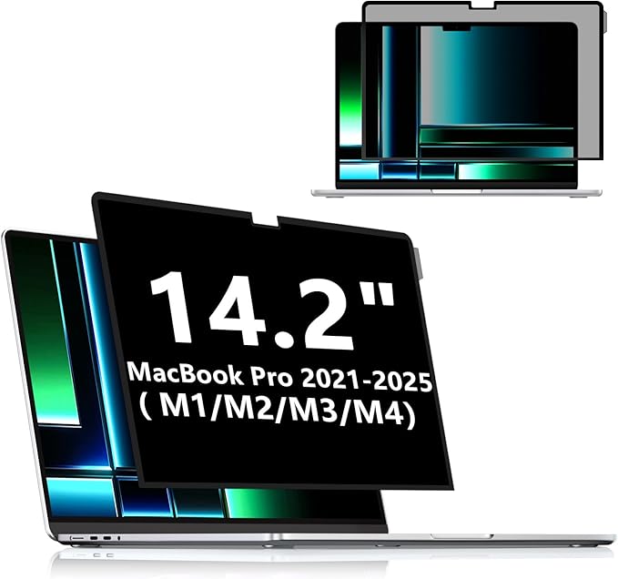 FILMEXT Privacy Screen for Macbook Pro 14 inch (2025-2021, M4 M3 M2 M1), Removable Macbook pro 14.2" A3112 A3401 A2992 A2918 A2779 A2442 Privacy Laptop Screen Filter Anti-Spy/Anti-Glare/Eye Care