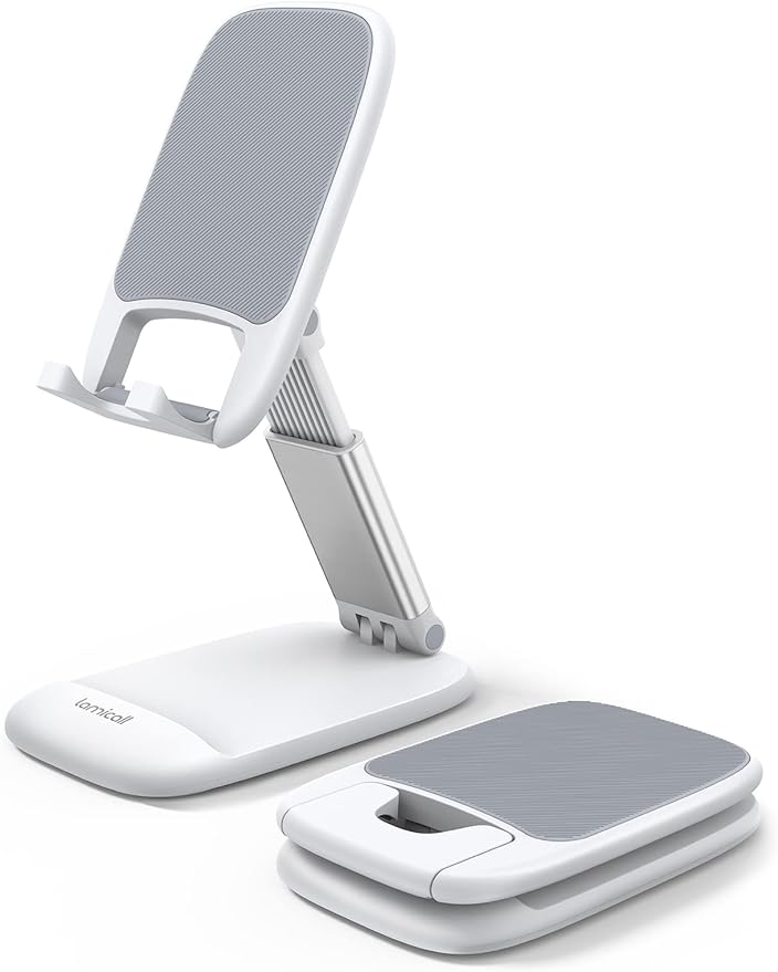 Lamicall for Mother Mom, White Phone Stand, Birthday Gifts for Father Teens Girls Boys Desk Accessories for iPhone Holder