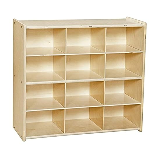 Contender 12 Cubbies 100% Birch Plywood Storage Cabinet, Office and Homeschool Organizer for Toys, Books, Art and Craft Supplies [Fully Assembled]