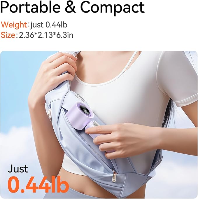 3-in-1 Portable Handheld Turbo Fan-100 Speeds, 11000 RPM, 10Hrs Cooling, LED Display, 90° Rotation, USB Rechargeable Battery Powered, Mini Foldable Hand Held Personal Fan for Women Men (Purple)