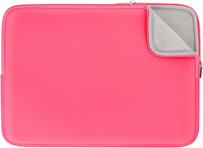 RAINYEAR 15 Inch Laptop Sleeve 15" Protective Soft Case Padded Carrying Cover Specially Compatible with 15.4" MacBook Pro/Air A3241 A2941 A3114 A1938 A1707 A1990 (Bright Pink, Upgraded Version)