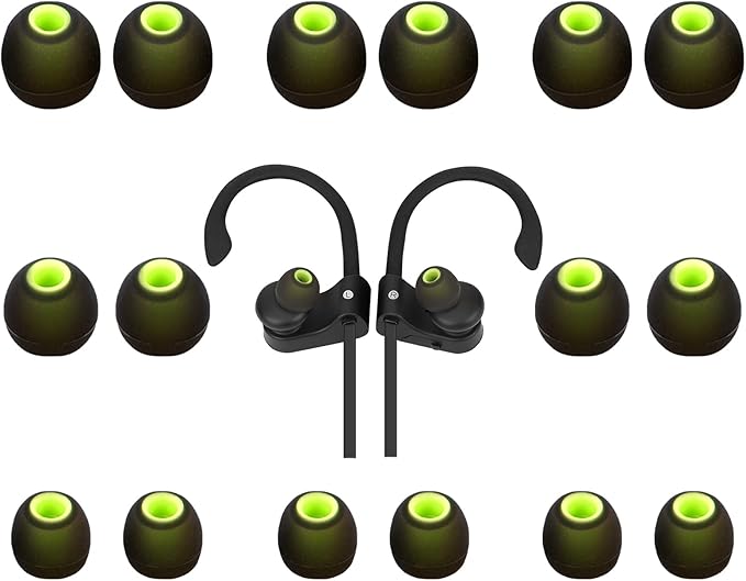Earbud Tips Ear Bud Tips Soft Anti Slip Washable and Reusable Silicone Replacement Earbud Tips Fit Most in-Ear Earbuds(Inner Hole 3.8mm -5.1mm) 18pcs S M L