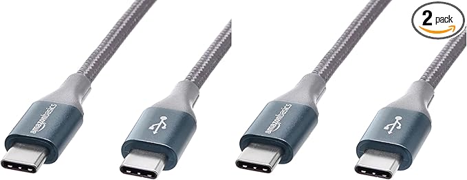 Amazon Basics USB C to USB C Cable, New Nylon USB C Charger Cable (10 feet, Type C 60W(3A) for iPhone 15/15 Pro/15 Plus/15 Pro Max, iPad mini 6/ Pro 2021, MacBook Pro 2020, Samsung Galaxy S23,Switch