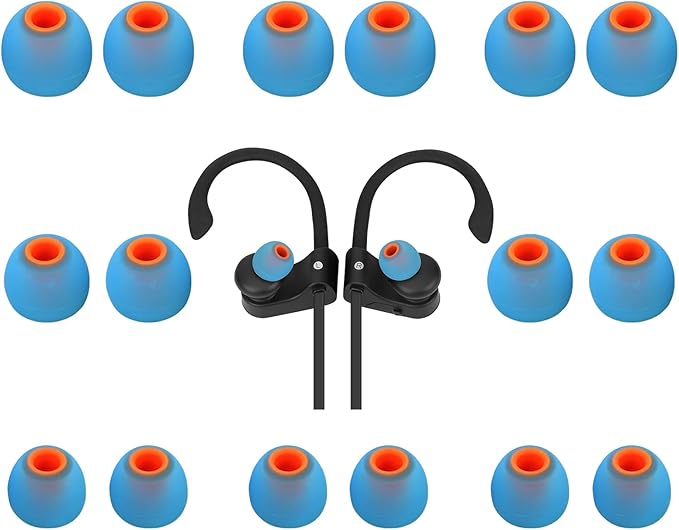 Earbud Tips Ear Bud Tips Soft Anti Slip Washable and Reusable Silicone Replacement Earbud Tips Fit Most in-Ear Earbuds(Inner Hole 3.8mm -5.1mm) 18pcs S M L