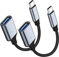 USB C to USB 3.0 Adapter [2 Pack], Type C Male to USB Female OTG Cable Thunderbolt3 to USB Adapter Compatible for iPhone 16 Pro Max/16 Plus/16/15 iPad MacBook Pro/Air Samsung Galaxy S24/S23/S22/S21