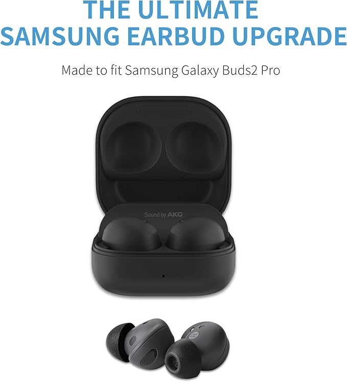 Comply TrueGrip | Premium Memory Foam Replacement Earbud Tips for Samsung Galaxy Buds2 Pro | Enhanced Comfort, Secure Fit, Superior Noise Isolation, Cleaning Tool | Black, Small (3 Pairs)