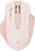 Bluetooth Mouse,[Upgraded] Multi-Device Wireless Mouse,Visible Battery Level,Tri-Mode (BT 5.0/4.0+2.4G Hz) Rechargeable Ergonomic Mouse, 4 Adjustable DPI,Coldless Mouse for Laptop and PC,Pink