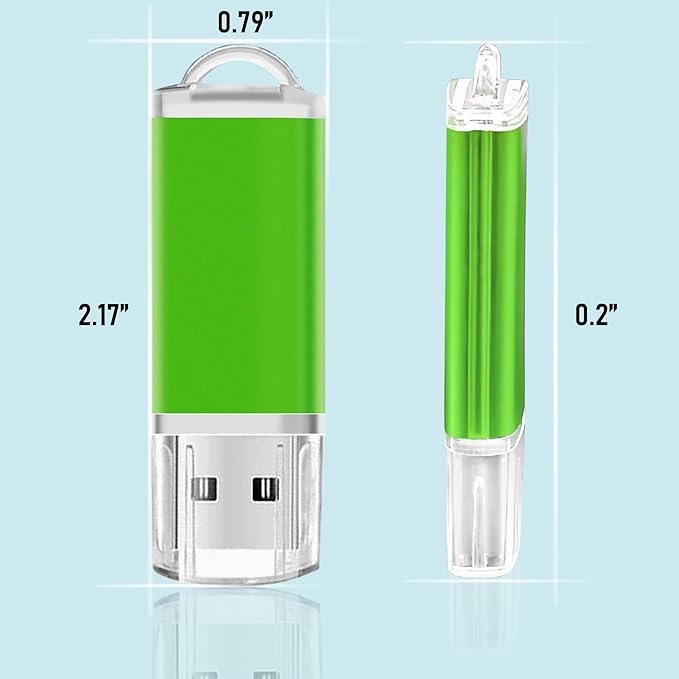USB Thumb Drive 2GB Flash Drive 20 Pack Nicepicten Zip Drive USB 2.0 Flash Drives Jump Drive Multipack Memory Stick Pendrive for Events Office Shared Data Storage, Green 20PCS 2GB