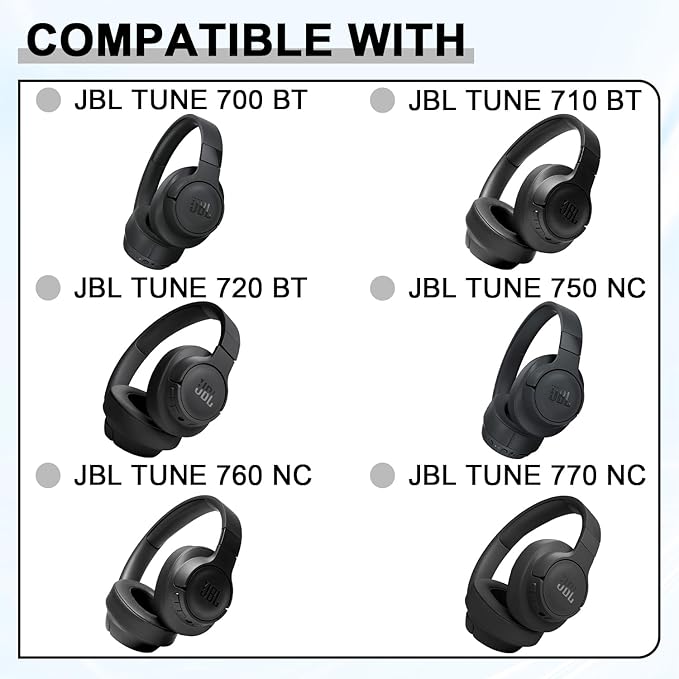 Replacement Ear Pads for JBL Tune 700(700BT)/710(710BT)/720(720BT)/750(750BT,750BTNC)/760(760NC)/770(770NC) Headphones, Headset Ear Cushions, Headset Earpads, Ear Cups Cover-Red
